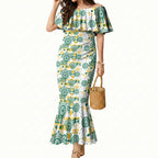 Australia Rugby Kangaroo Mermaid Dress White Aboriginal Dot Geometry