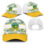 Australia Rugby Kangaroo Mesh Trucker Cap White Aboriginal Dot Geometry