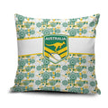 Australia Rugby Kangaroo Pillow Cover White Aboriginal Dot Geometry