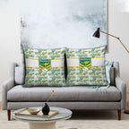 Australia Rugby Kangaroo Pillow Cover White Aboriginal Dot Geometry