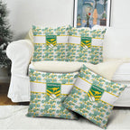 Australia Rugby Kangaroo Pillow Cover White Aboriginal Dot Geometry