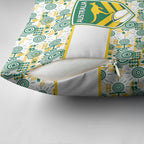 Australia Rugby Kangaroo Pillow Cover White Aboriginal Dot Geometry