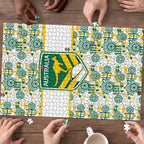 Australia Rugby Kangaroo Puzzle White Aboriginal Dot Geometry