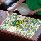 Australia Rugby Kangaroo Puzzle White Aboriginal Dot Geometry