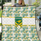 Australia Rugby Kangaroo Quilt White Aboriginal Dot Geometry