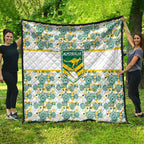Australia Rugby Kangaroo Quilt White Aboriginal Dot Geometry