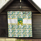 Australia Rugby Kangaroo Quilt White Aboriginal Dot Geometry