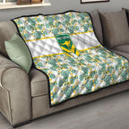 Australia Rugby Kangaroo Quilt White Aboriginal Dot Geometry