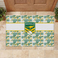 Australia Rugby Kangaroo Rubber Doormat White Aboriginal Dot Geometry