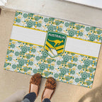 Australia Rugby Kangaroo Rubber Doormat White Aboriginal Dot Geometry