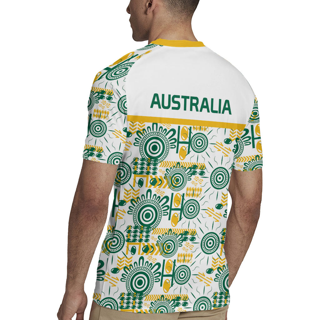 Australia Rugby Kangaroo Rugby Jersey White Aboriginal Dot Geometry
