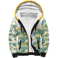 Australia Rugby Kangaroo Sherpa Hoodie White Aboriginal Dot Geometry