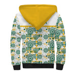 Australia Rugby Kangaroo Sherpa Hoodie White Aboriginal Dot Geometry