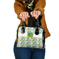 Australia Rugby Kangaroo Shoulder Handbag White Aboriginal Dot Geometry