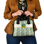 Australia Rugby Kangaroo Shoulder Handbag White Aboriginal Dot Geometry