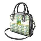 Australia Rugby Kangaroo Shoulder Handbag White Aboriginal Dot Geometry