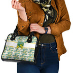 Australia Rugby Kangaroo Shoulder Handbag White Aboriginal Dot Geometry