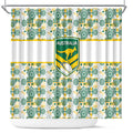 Australia Rugby Kangaroo Shower Curtain White Aboriginal Dot Geometry