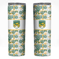 Australia Rugby Kangaroo Skinny Tumbler White Aboriginal Dot Geometry