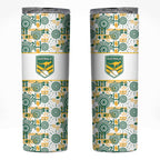 Australia Rugby Kangaroo Skinny Tumbler White Aboriginal Dot Geometry