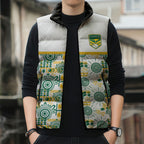 Australia Rugby Kangaroo Sleeveless Puffer Jacket White Aboriginal Dot Geometry