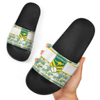 Australia Rugby Kangaroo Slide Sandals White Aboriginal Dot Geometry