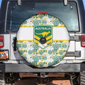Australia Rugby Kangaroo Spare Tire Cover White Aboriginal Dot Geometry