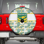 Australia Rugby Kangaroo Spare Tire Cover White Aboriginal Dot Geometry