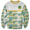 Australia Rugby Kangaroo Sweatshirt White Aboriginal Dot Geometry