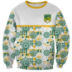 Australia Rugby Kangaroo Sweatshirt White Aboriginal Dot Geometry