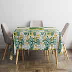 Australia Rugby Kangaroo Tablecloth White Aboriginal Dot Geometry