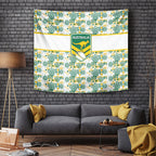 Australia Rugby Kangaroo Tapestry White Aboriginal Dot Geometry