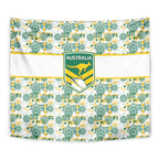 Australia Rugby Kangaroo Tapestry White Aboriginal Dot Geometry