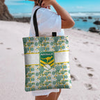 Australia Rugby Kangaroo Tote Bag White Aboriginal Dot Geometry