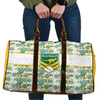 Australia Rugby Kangaroo Travel Bag White Aboriginal Dot Geometry
