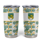 Australia Rugby Kangaroo Tumbler Cup White Aboriginal Dot Geometry