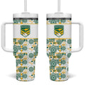 Australia Rugby Kangaroo Tumbler With Handle White Aboriginal Dot Geometry