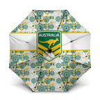 Australia Rugby Kangaroo Umbrella White Aboriginal Dot Geometry