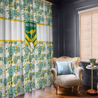 Australia Rugby Kangaroo Window Curtain White Aboriginal Dot Geometry