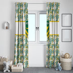 Australia Rugby Kangaroo Window Curtain White Aboriginal Dot Geometry