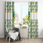 Australia Rugby Kangaroo Window Curtain White Aboriginal Dot Geometry