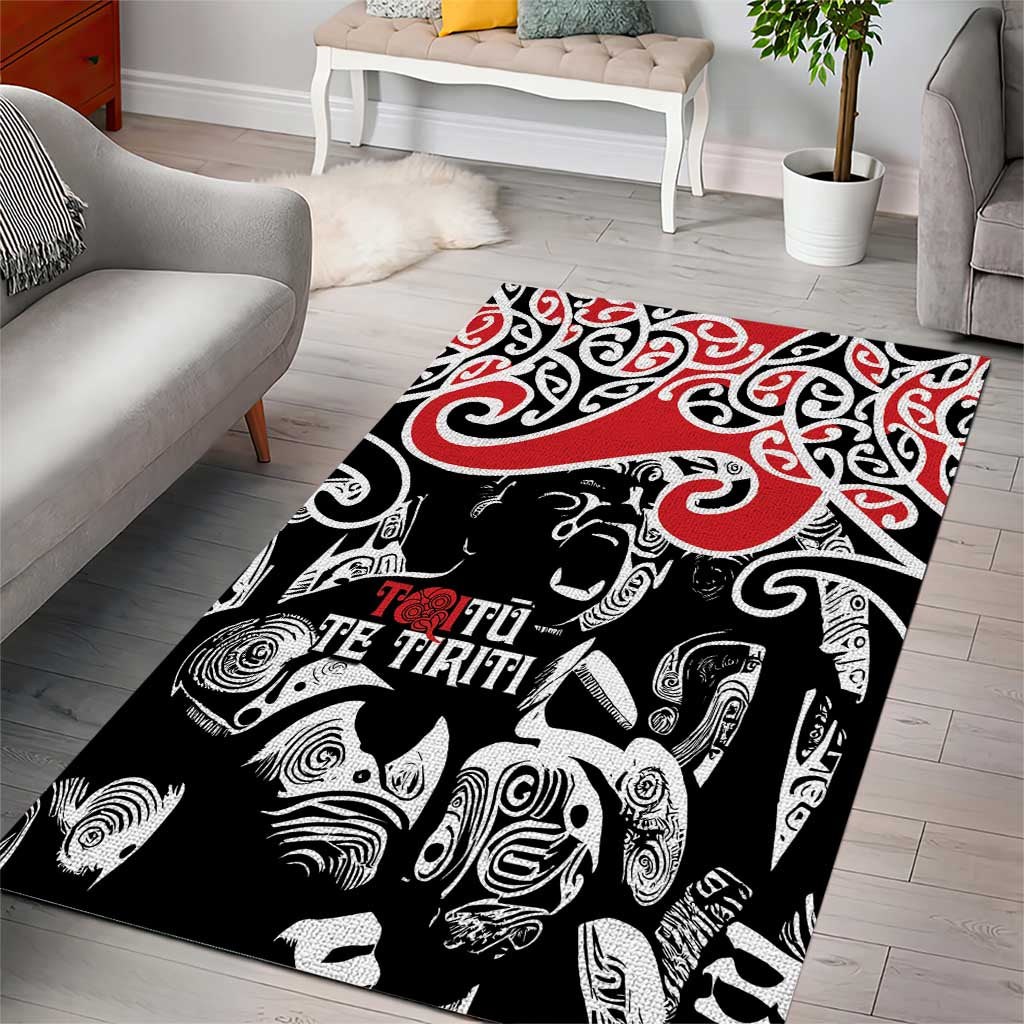 Aotearoa Toitu Te Tiriti Area Rug New Zealand Stand Together Stand Stronger