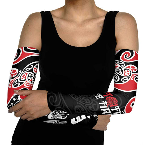 Aotearoa Toitu Te Tiriti Arm Sleeves New Zealand Stand Together Stand Stronger - Aussie Hoodie