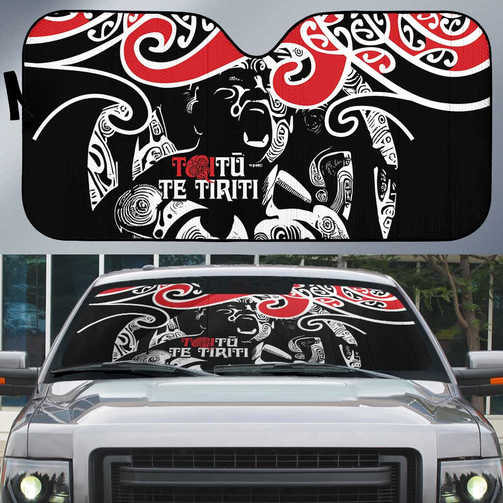 Aotearoa Toitu Te Tiriti Auto Sun Shade New Zealand Stand Together Stand Stronger - Aussie Hoodie
