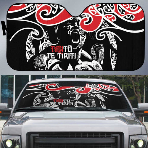 Aotearoa Toitu Te Tiriti Auto Sun Shade New Zealand Stand Together Stand Stronger - Aussie Hoodie
