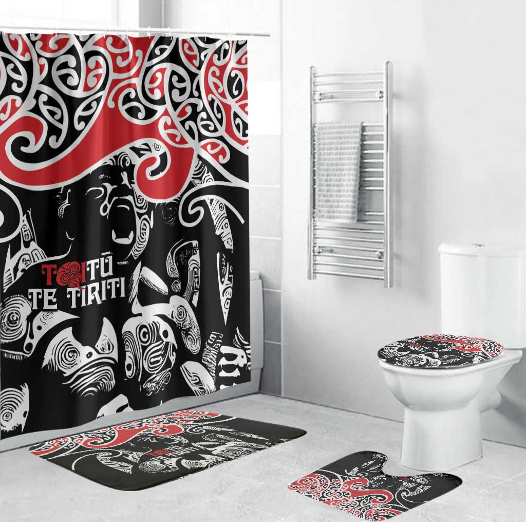 Aotearoa Toitu Te Tiriti Bathroom Set New Zealand Stand Together Stand Stronger - Aussie Hoodie