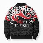 Aotearoa Toitu Te Tiriti Bomber Puffer Jacket New Zealand Stand Together Stand Stronger - Aussie Hoodie