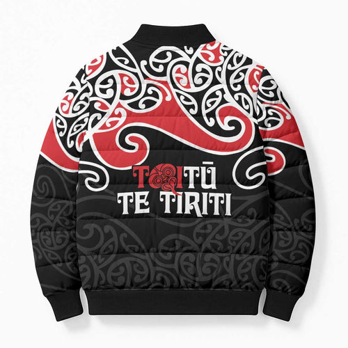 Aotearoa Toitu Te Tiriti Bomber Puffer Jacket New Zealand Stand Together Stand Stronger - Aussie Hoodie