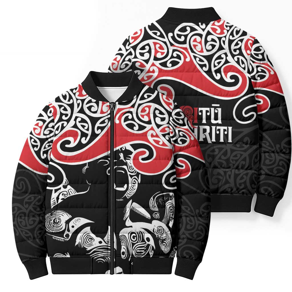 Aotearoa Toitu Te Tiriti Bomber Puffer Jacket New Zealand Stand Together Stand Stronger - Aussie Hoodie