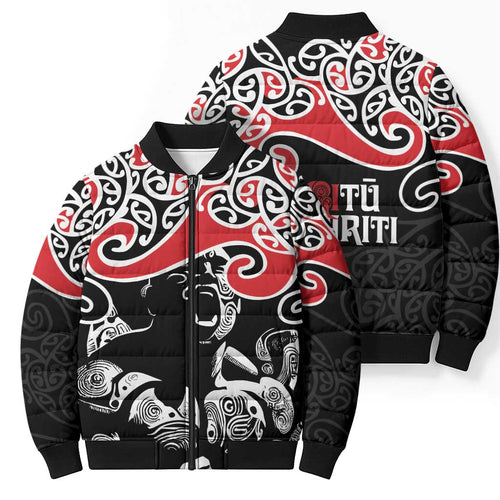 Aotearoa Toitu Te Tiriti Bomber Puffer Jacket New Zealand Stand Together Stand Stronger - Aussie Hoodie